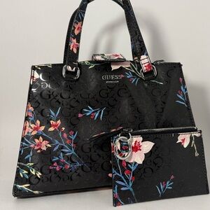 GUESS Floral Tote Bag w/ Matching Wristlet